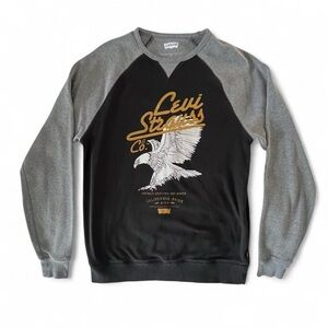 Levi’s Black and Grey Raglan Crewneck Sweatshirt